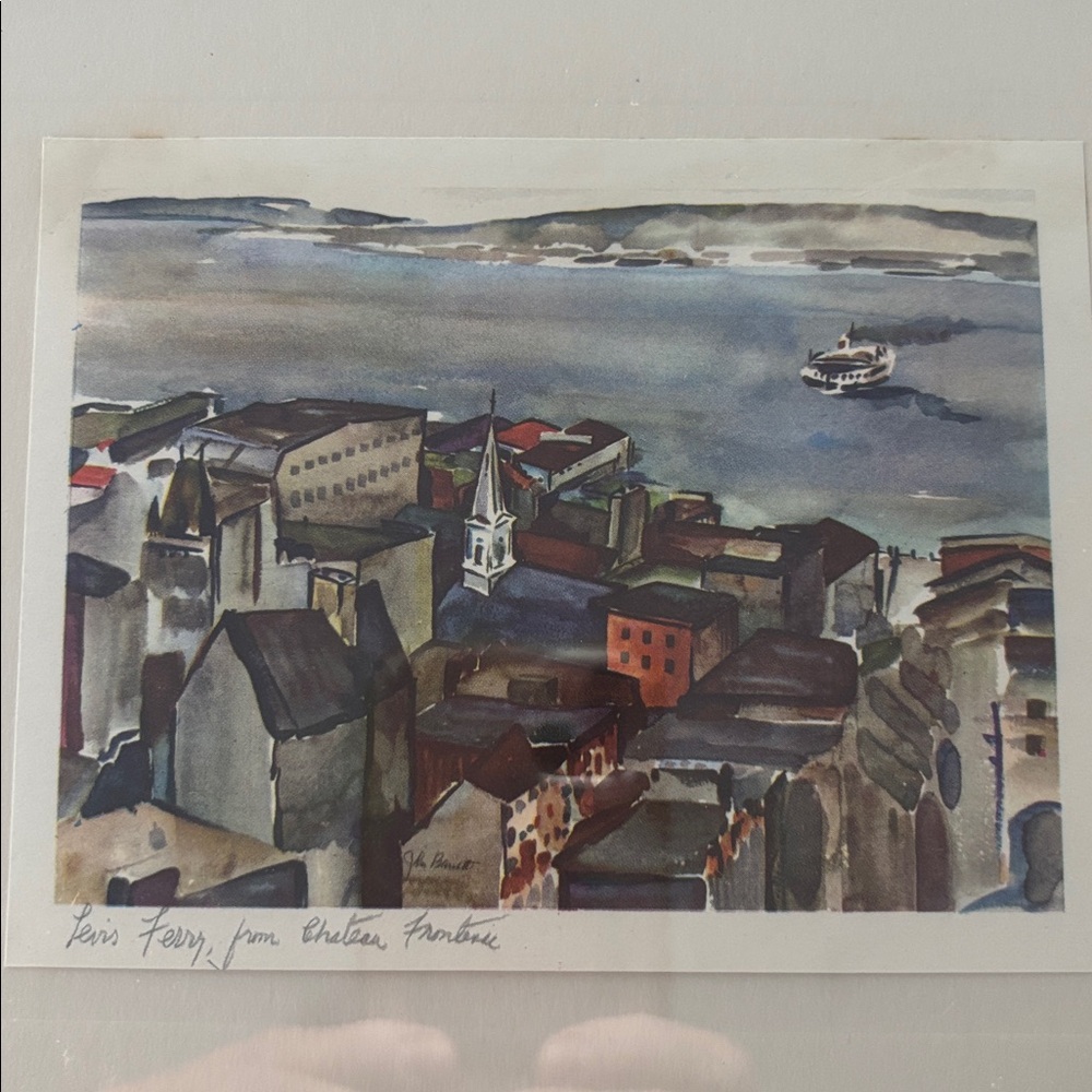 Vintage print, Levi’s Ferry  from Chateau Frontenac, John Bennett signed